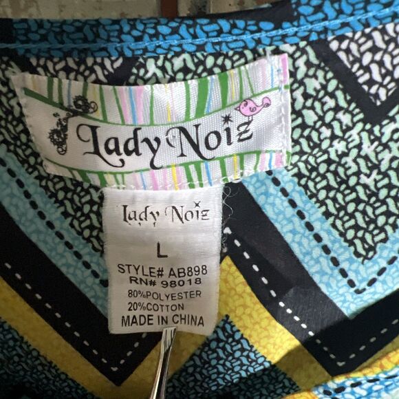 Lady Noiz Large Swing Style Dress Boho Groovy Vibes Chevron - Picture 6 of 16